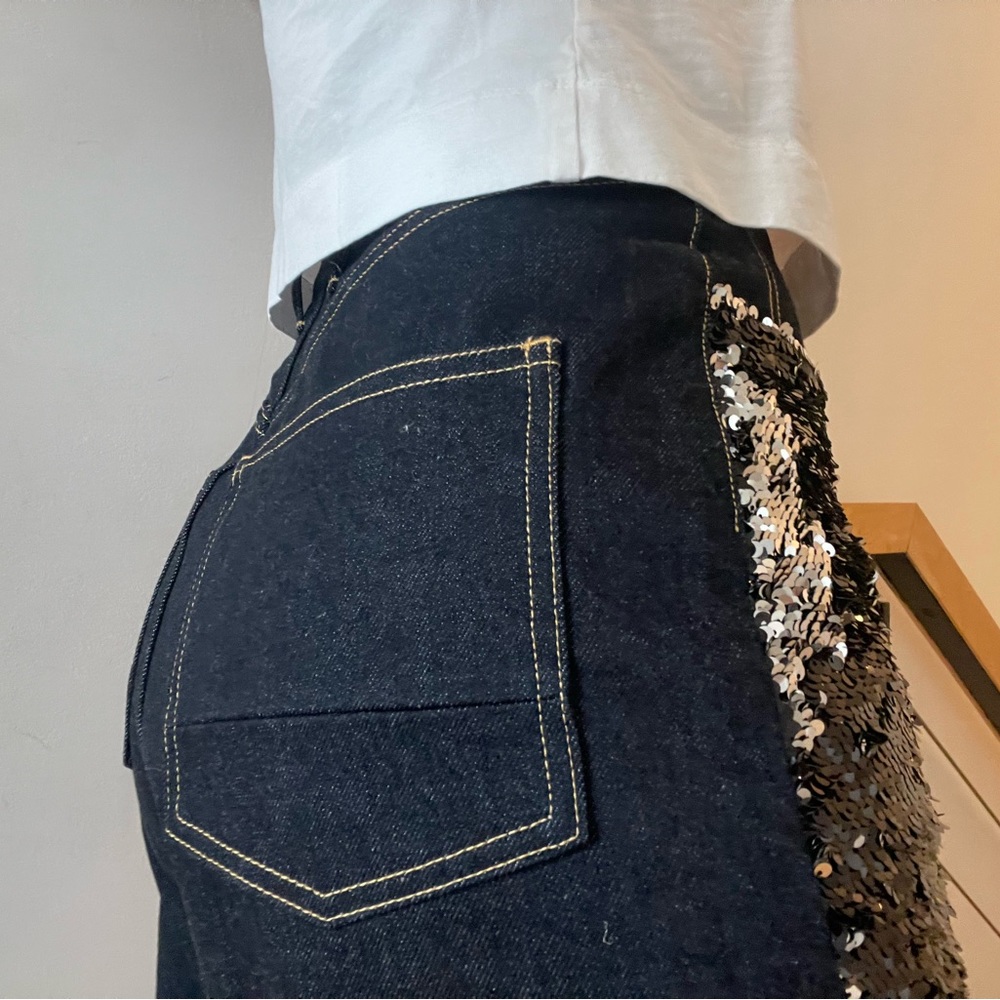 Dark denim Golden Goose Breezy Flip Sequin Jeans - Picture 11 of 11
